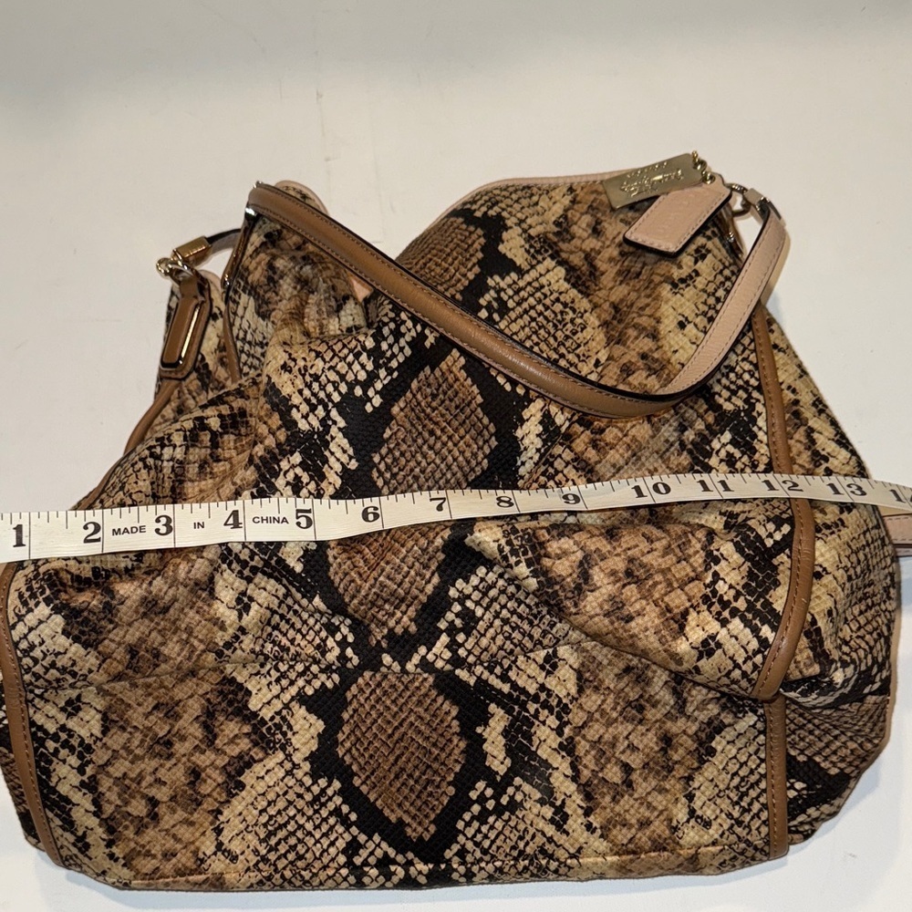 Coach Brown and Black Snakeskin Shoulder Bag - Picture 5 of 7